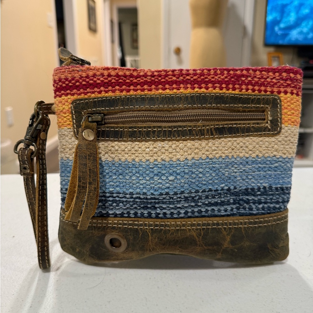 Myra Bag Striped Wristlet Zipper Pouch